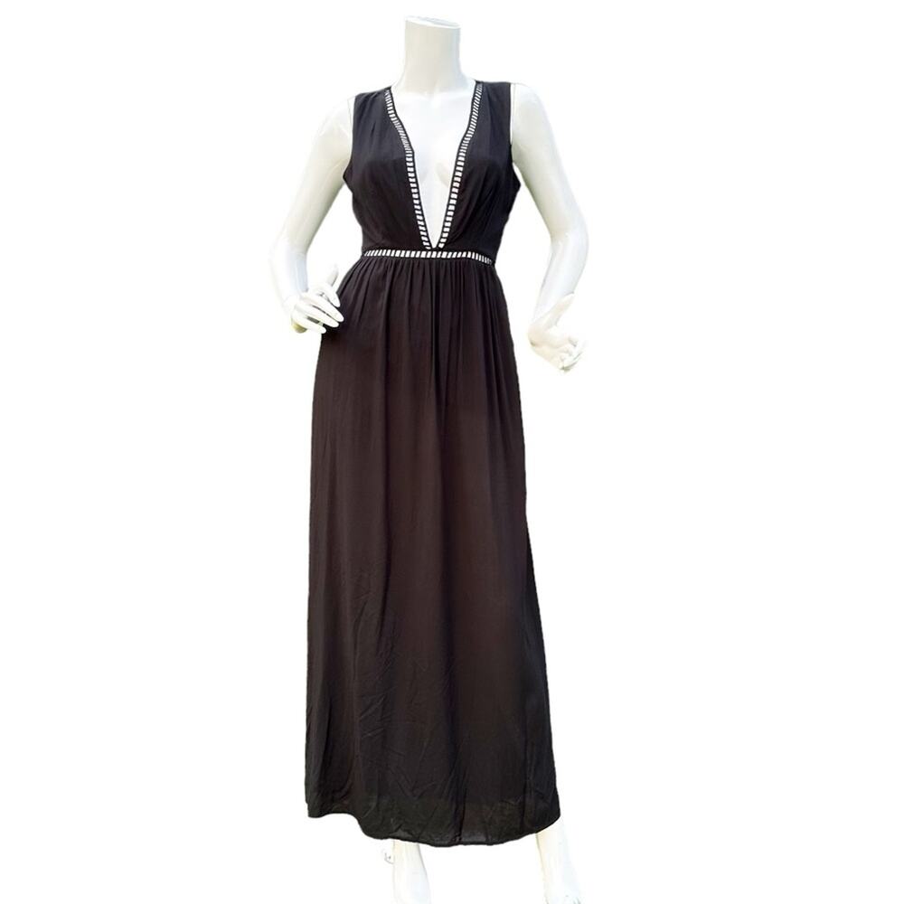 TOBI 90s V-Neck Maxi Length Dress ~ LBD Cutout Detailing- New with Tags Small